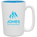 15 Oz. Matte White/Glossy Sky Blue Rocca Mug